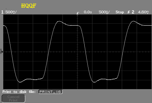 Měření zesilovače HQQF obdélník 400kHz